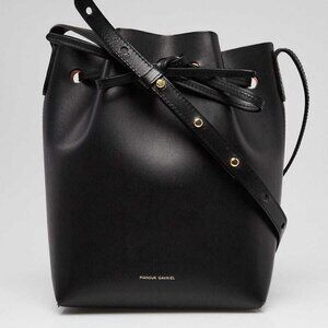 Mansur Gavriel Black/Ballerina Leather Mini Bucket Bag